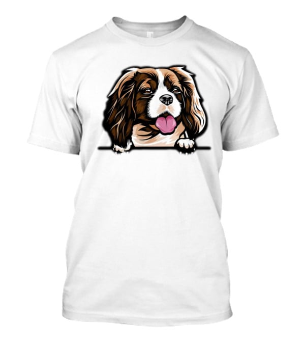 Animal Dog Cavalier King Charles Spaniel Peeking 6yhkma Color T-Shirt