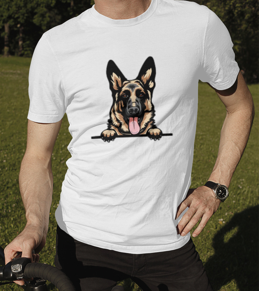 German Shepherd Dog Peeking Design Animal R5fvgb Color T-Shirt