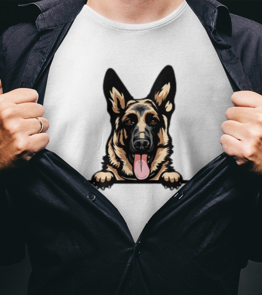 German Shepherd Dog Peeking Design Animal R5fvgb Color T-Shirt