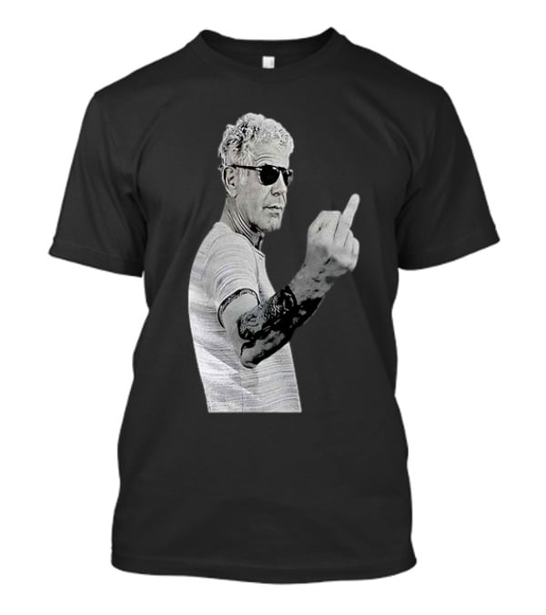 Anthony Bourdain Iconic Middle Finger Gesture T-Shirt