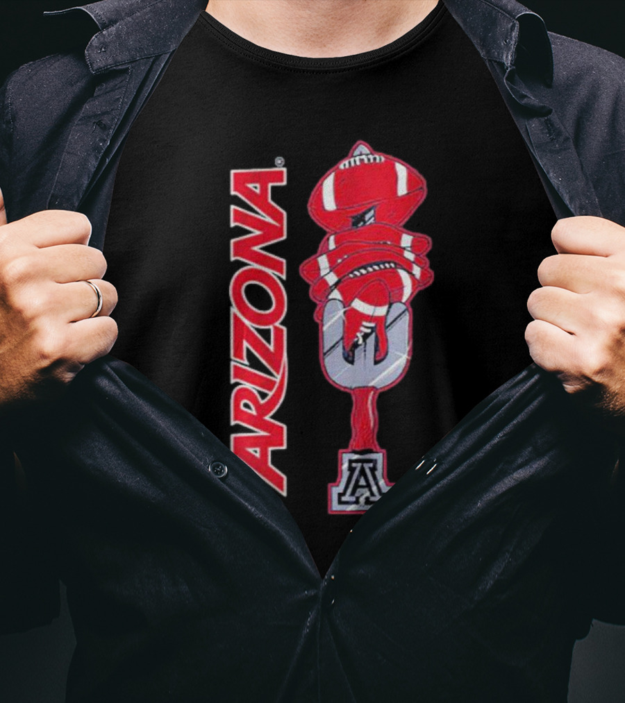 Arizona Football Turnover Sword With Red Helmet Stack And 'A' Emblem T-Shirt