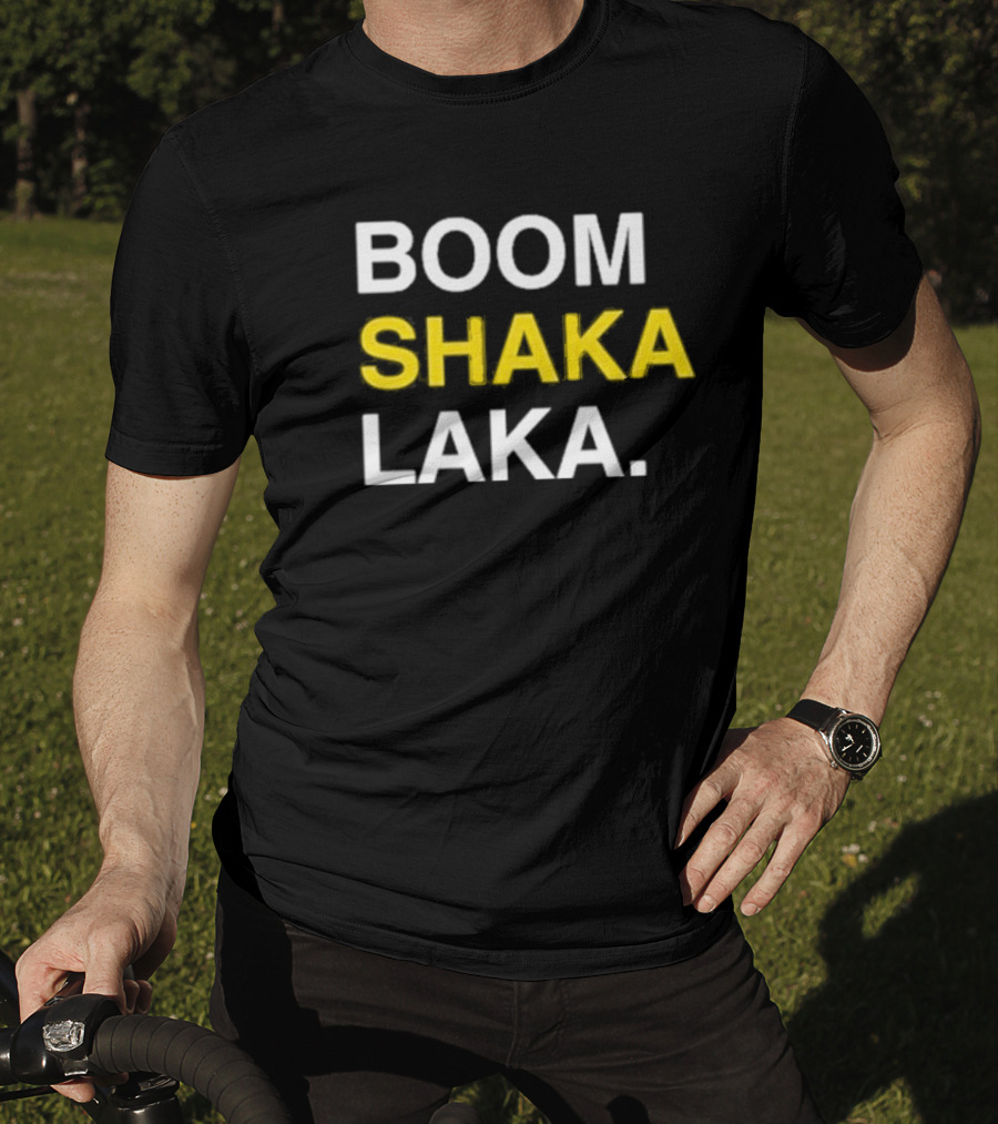 BOOM SHAKA LAKA Vintage Sports Culture Phrase T-Shirt