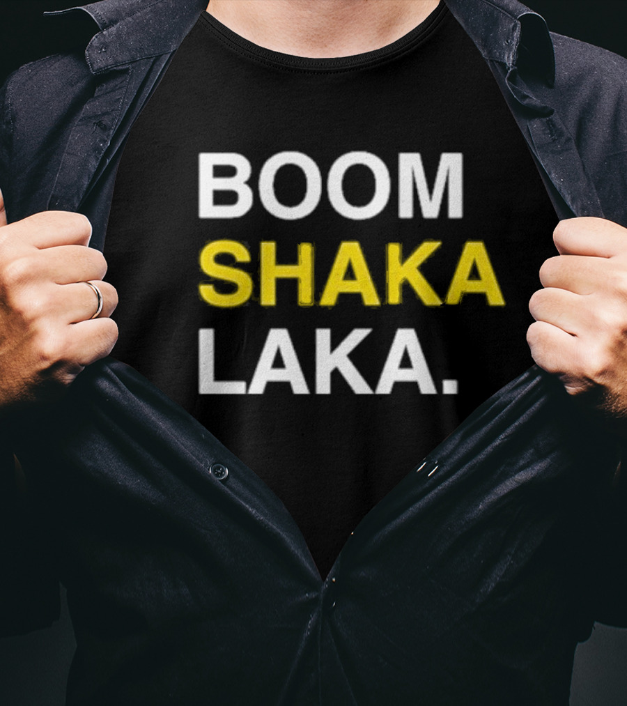 BOOM SHAKA LAKA Vintage Sports Culture Phrase T-Shirt