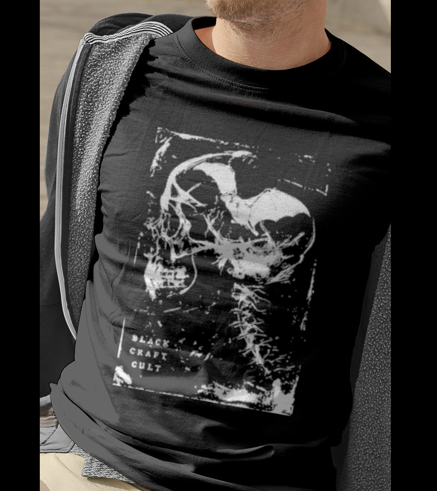 Black Craft Cult Skull Bat T-Shirt