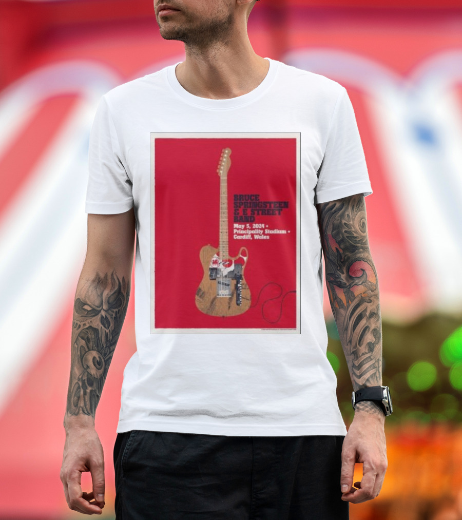 Bruce Springsteen and E-Street Band May 5 2024 Principality Stadium Cardiff Wales European Tour T-Shirt