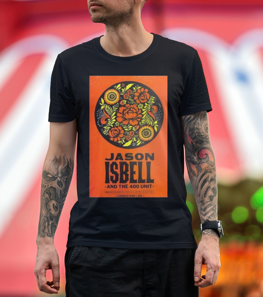 Jason Isbell And The 400 Unit May 7 2024 Liberty Hall Lawrence KS Floral Concert T-Shirt