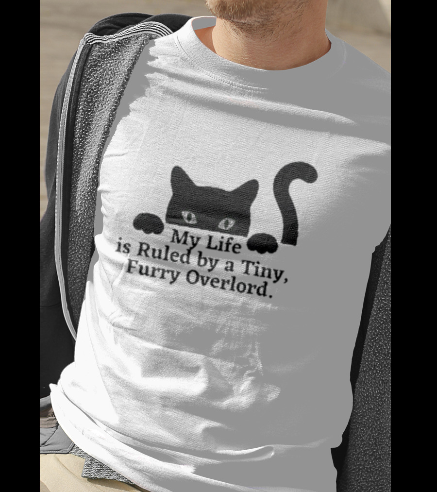 Black Cat My Life Is Ruled By A Tiny Furry Overlord T-Shirt