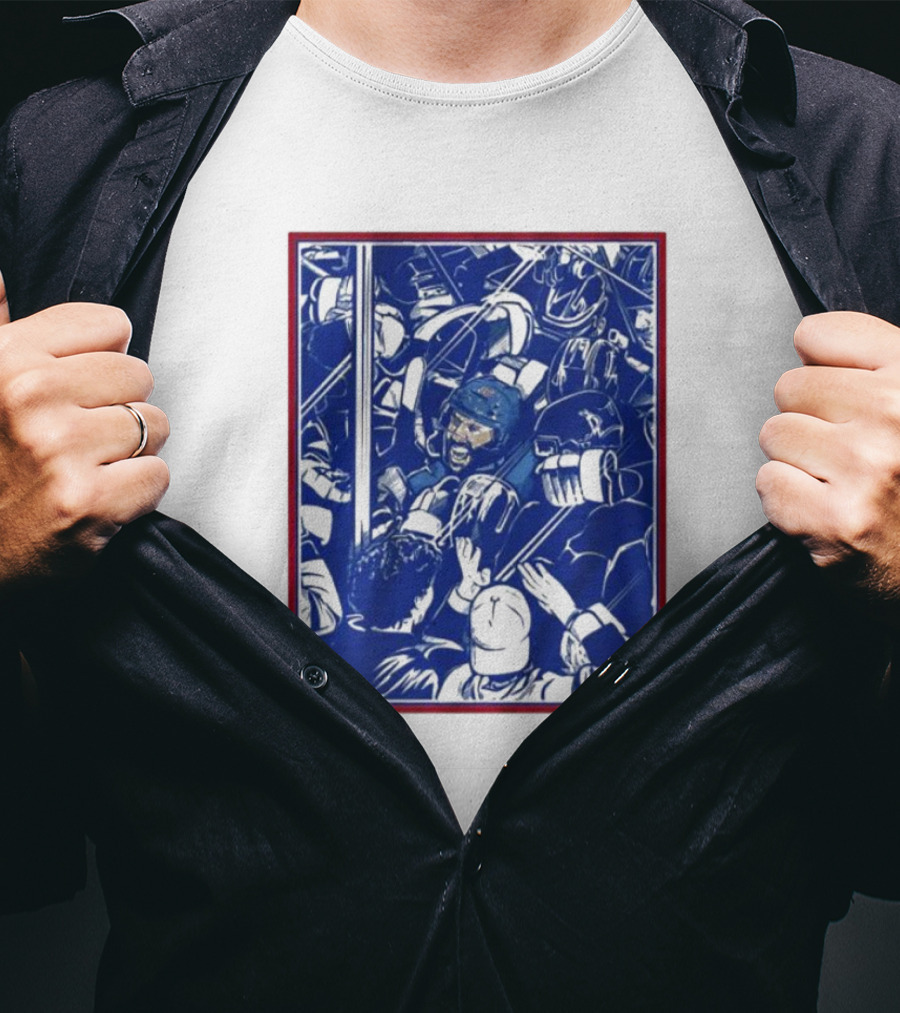 Vincent Trocheck Dogpile Hockey Team Celebration In Blue And White T-Shirt