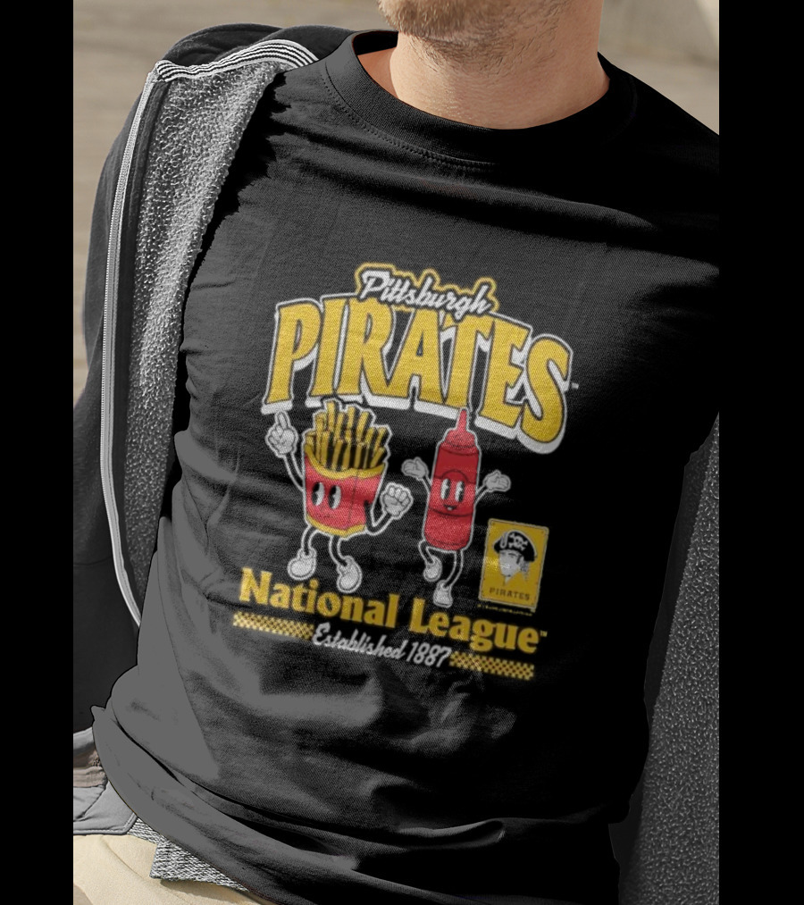 Pittsburgh Pirates National League Established 1887 Fries Ketchup Cooperstown Collection T-Shirt