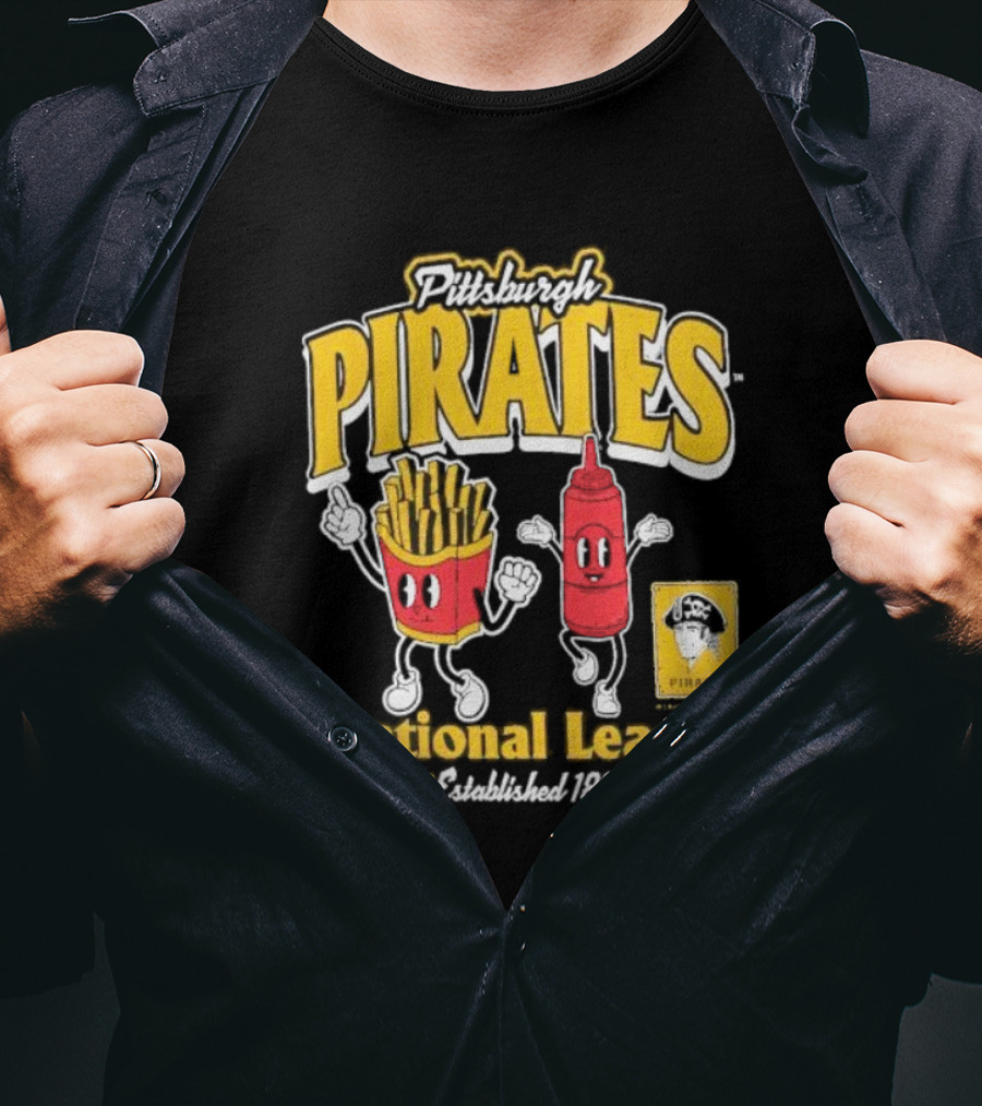 Pittsburgh Pirates National League Established 1887 Fries Ketchup Cooperstown Collection T-Shirt