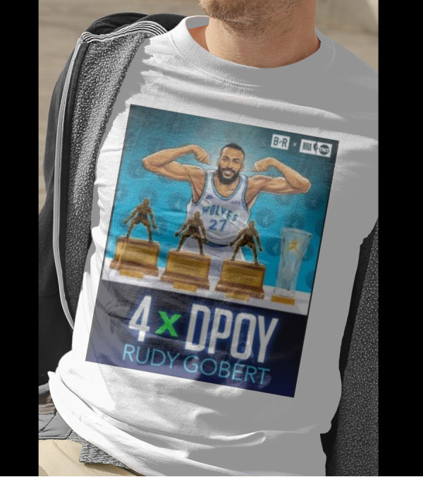 4x DPOY Rudy Gobert Wolves NBA Awards T-Shirt