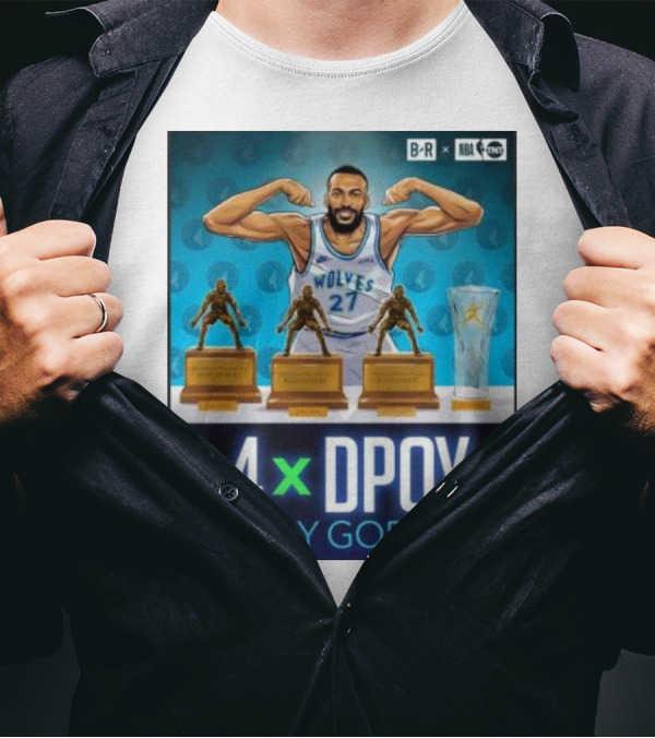 4x DPOY Rudy Gobert Wolves NBA Awards T-Shirt