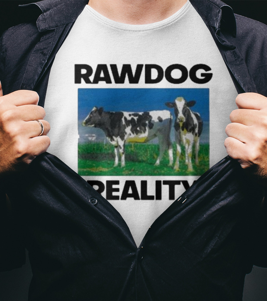 Findsleeptees Rawdog Reality Cows In Green Pasture T-Shirt