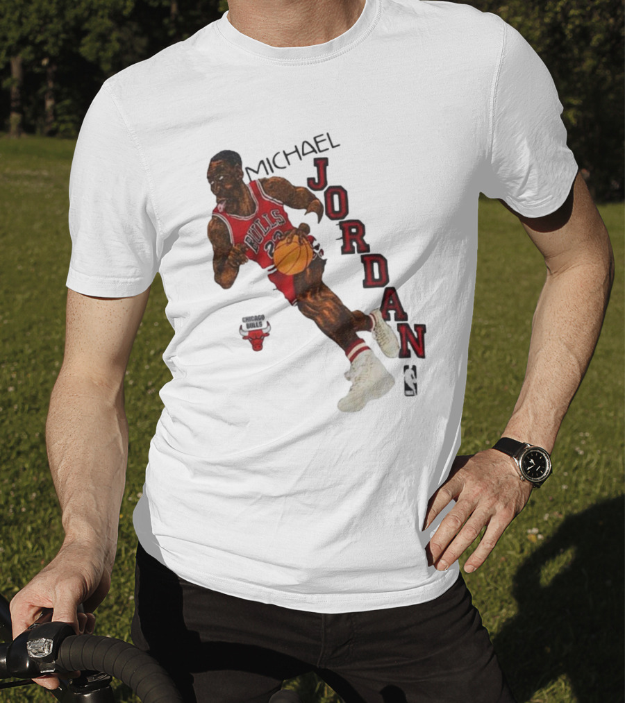 Michael Jordan Chicago Bulls Cartoon NBA T-Shirt