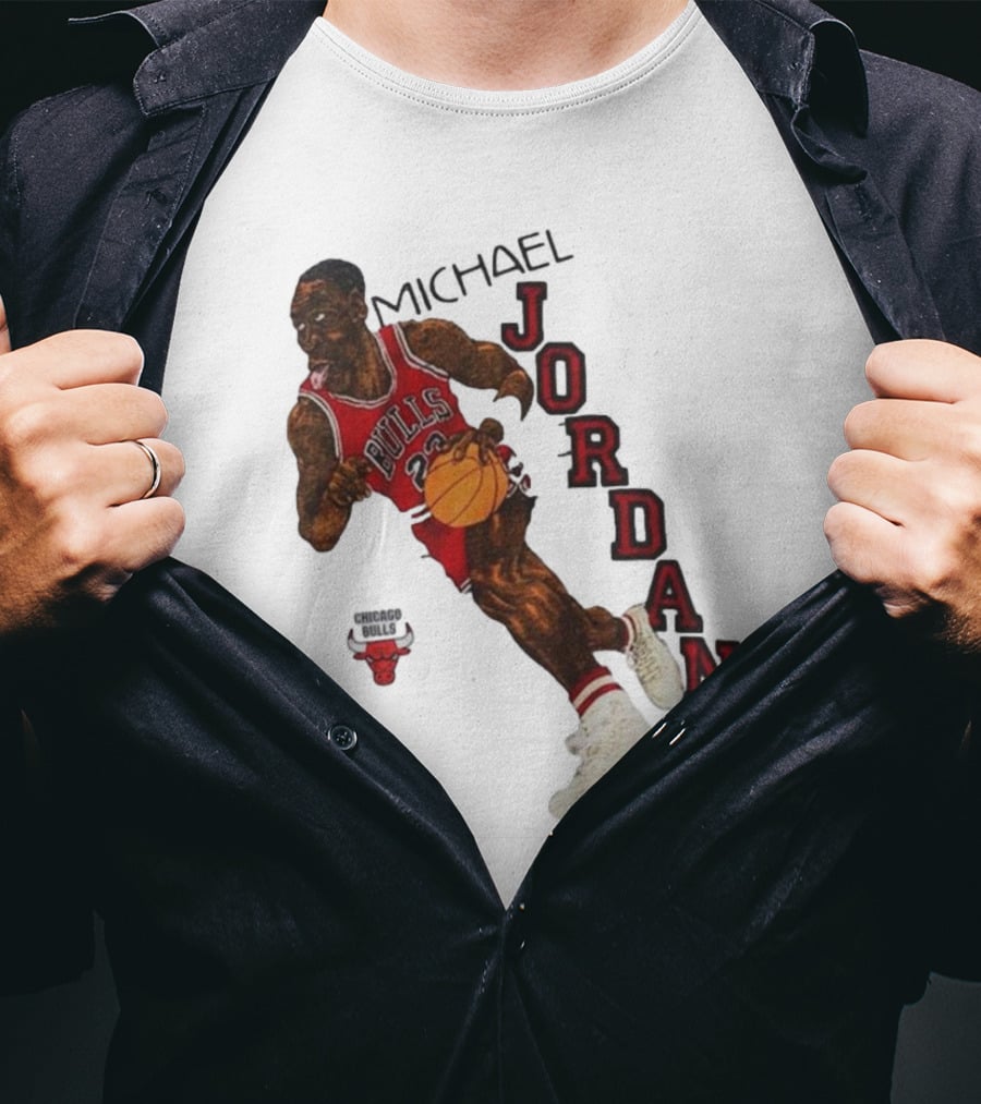 Michael Jordan Chicago Bulls Cartoon NBA T-Shirt