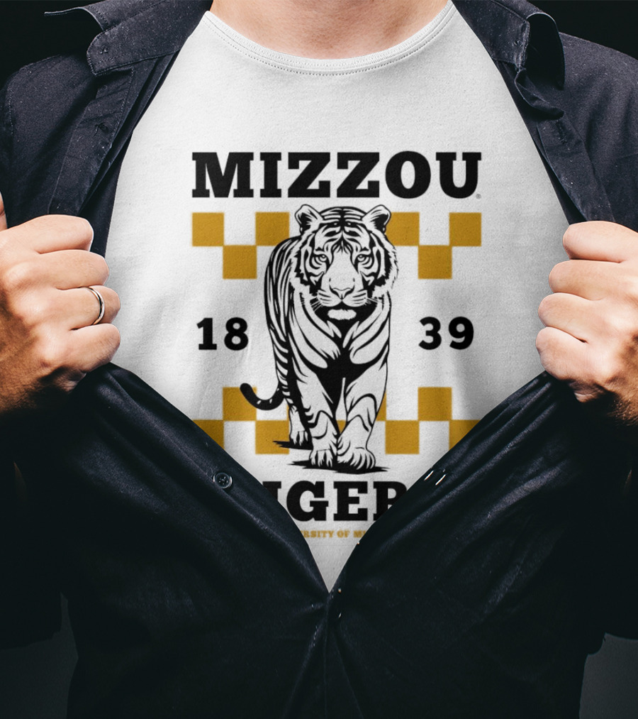 Mizzou Tigers University Of Missouri 1839 Tiger Walking T-Shirt