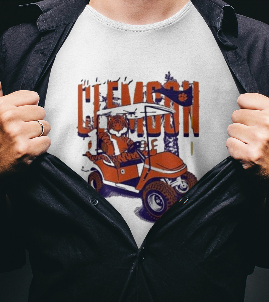 Clemson Tigers Golf Cart Mascot Adventure T-Shirt