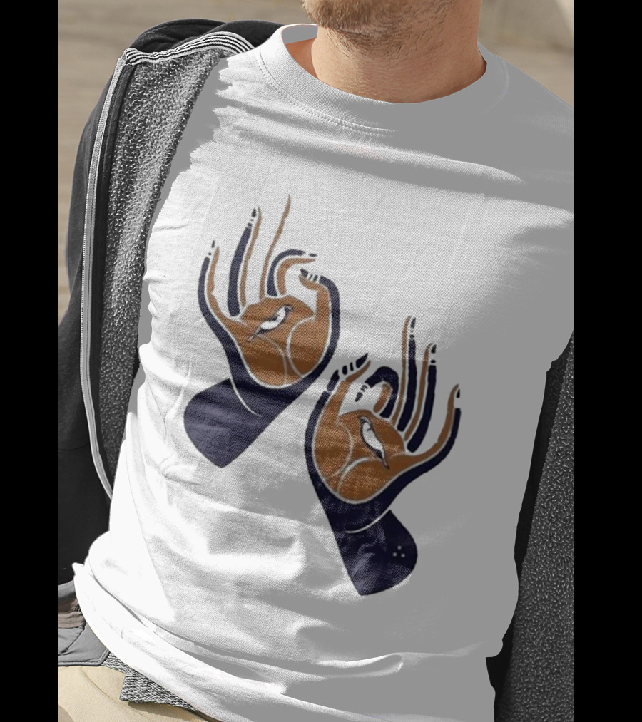 Zwangere Guy Zg Hands Bird Motif T-Shirt