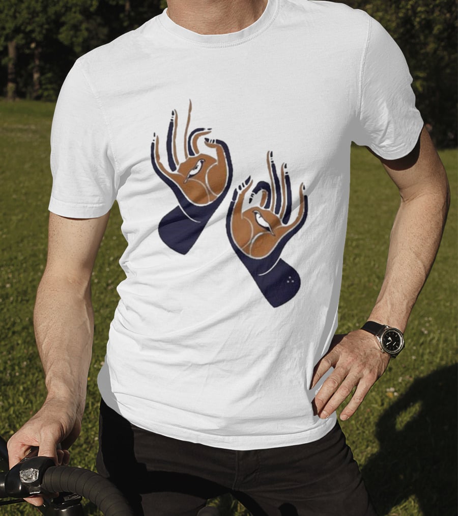Zwangere Guy Zg Hands Bird Motif T-Shirt