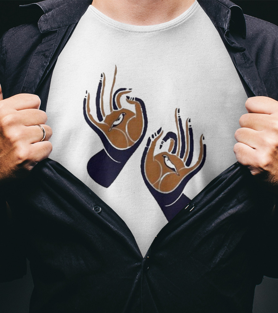 Zwangere Guy Zg Hands Bird Motif T-Shirt