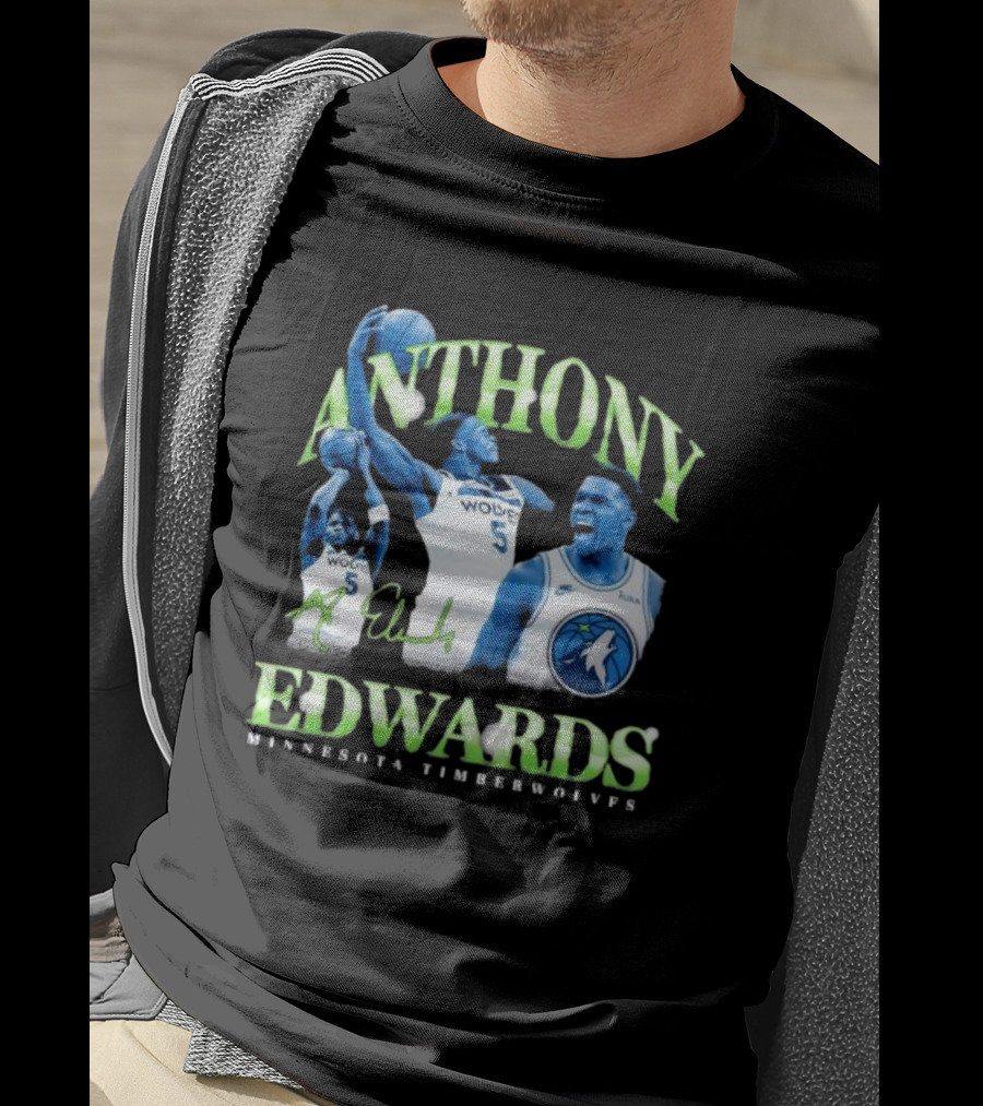 Anthony Edwards Wolves Minnesota Timberwolves 90s Retro T-Shirt
