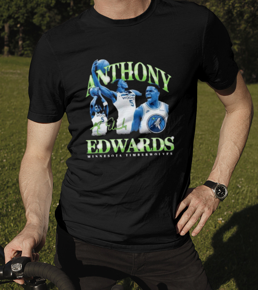 Anthony Edwards Wolves Minnesota Timberwolves 90s Retro T-Shirt