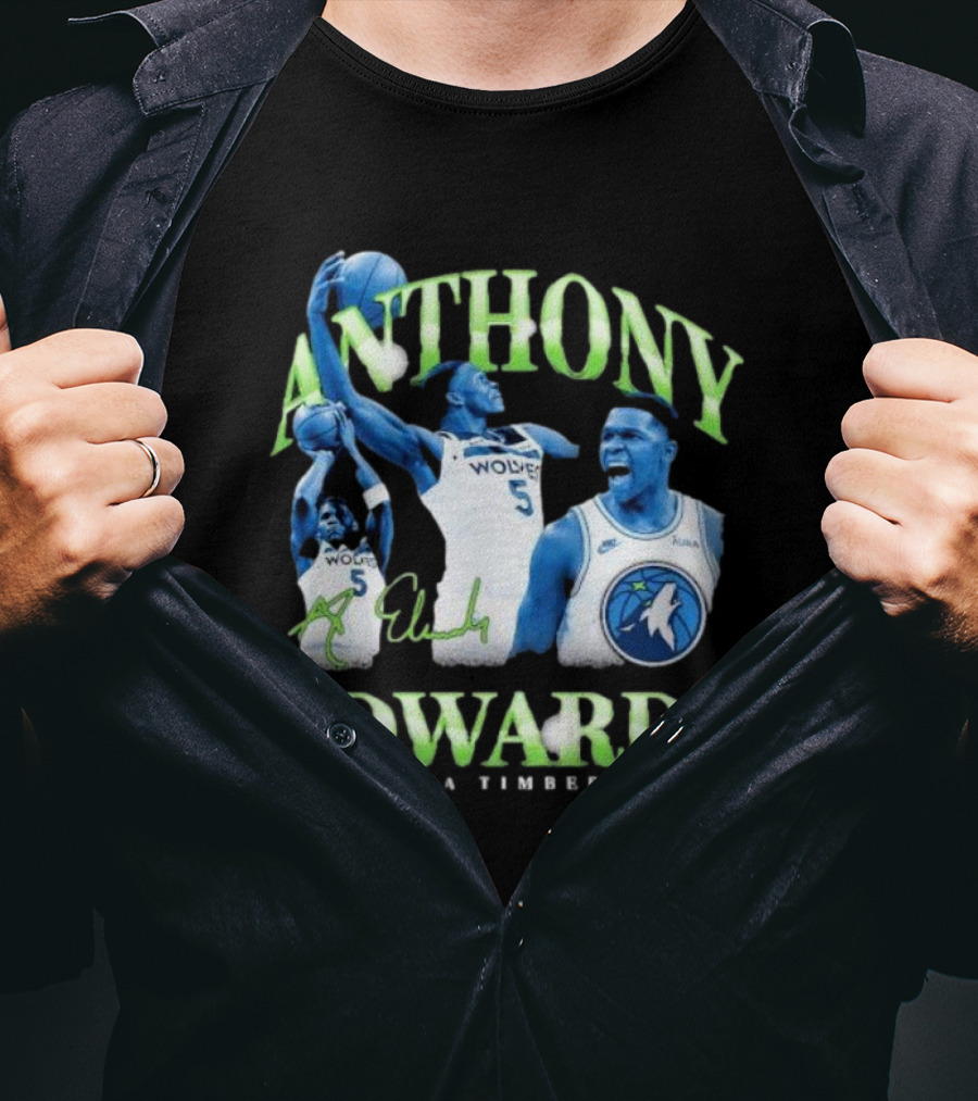 Anthony Edwards Wolves Minnesota Timberwolves 90s Retro T-Shirt