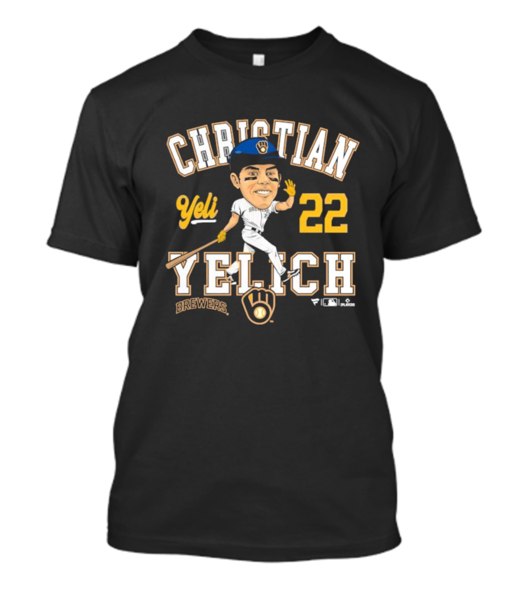 Christian Yelich Milwaukee Brewers Yeli 22 Caricature Players T-Shirt