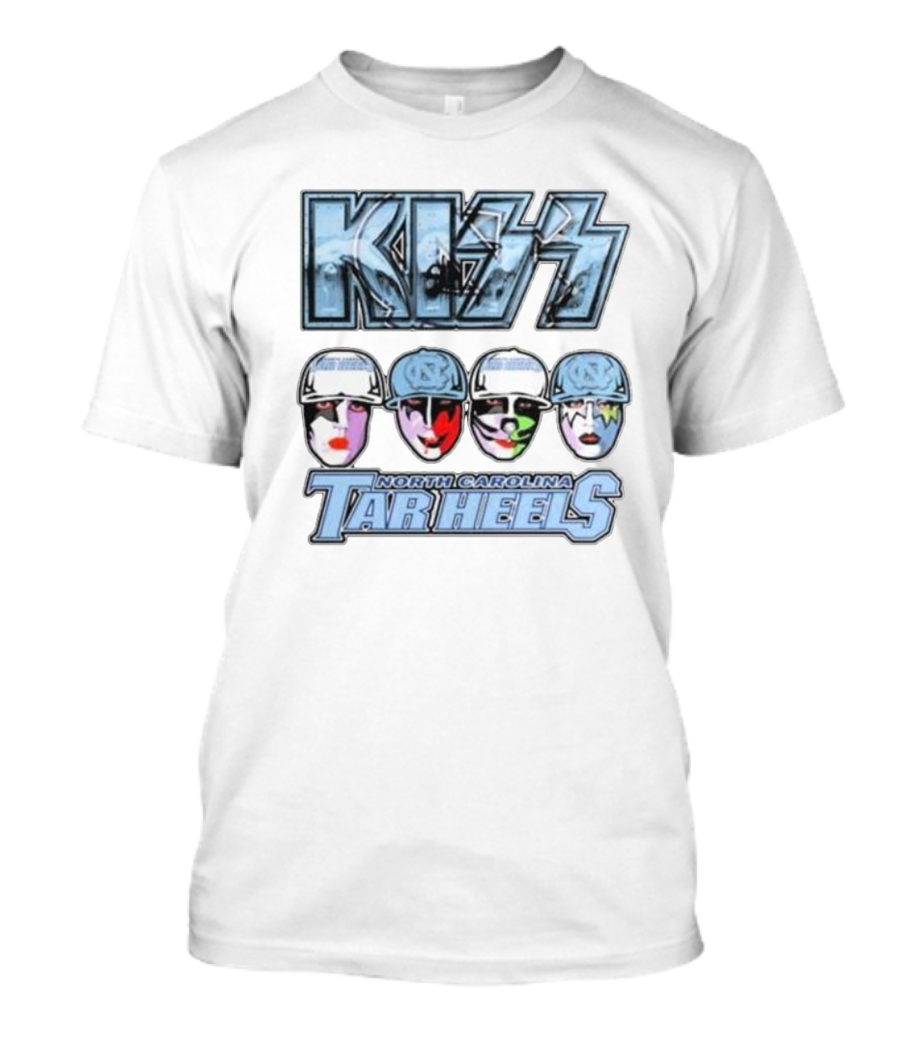 KISS North Carolina Tar Heels Face Paint Logo Fans T-Shirt