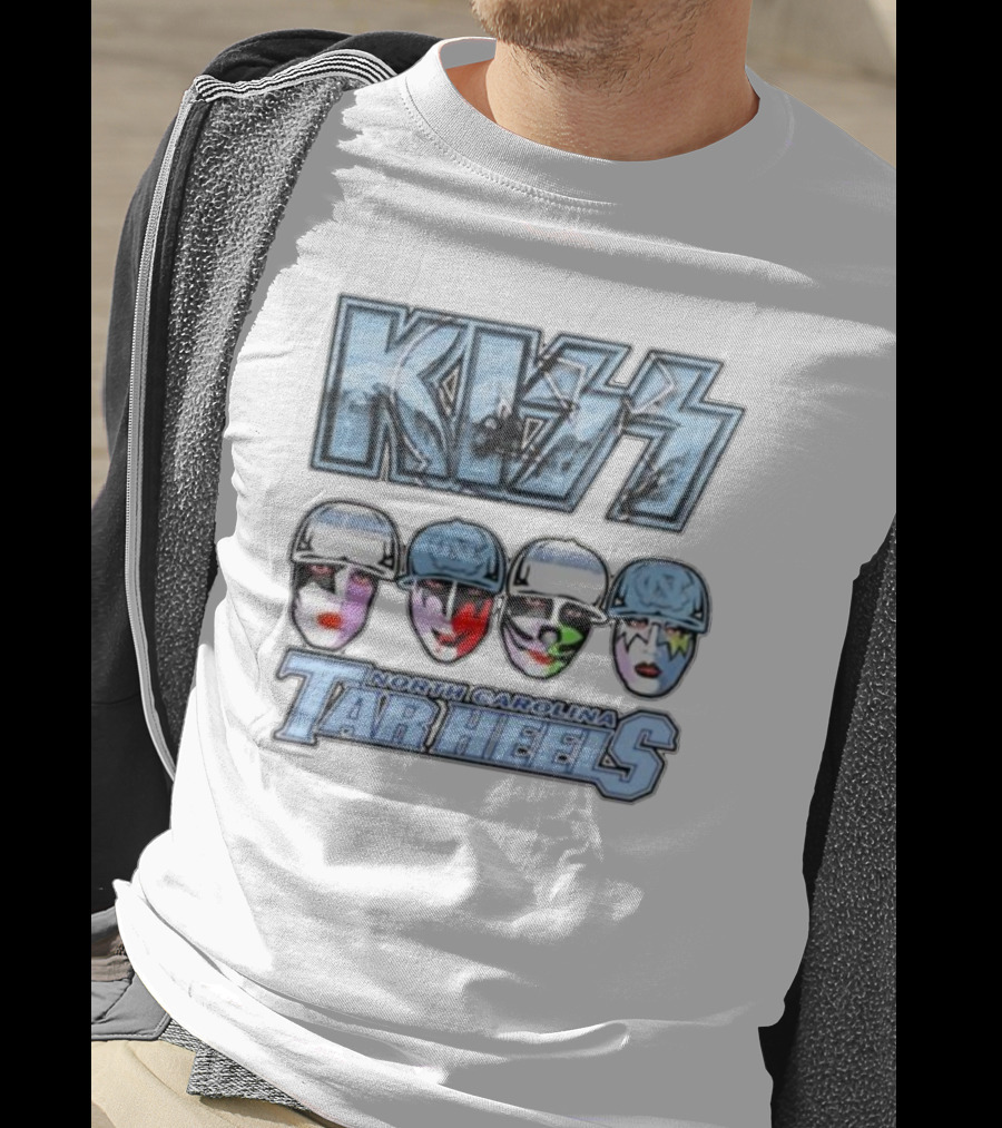 KISS North Carolina Tar Heels Face Paint Logo Fans T-Shirt