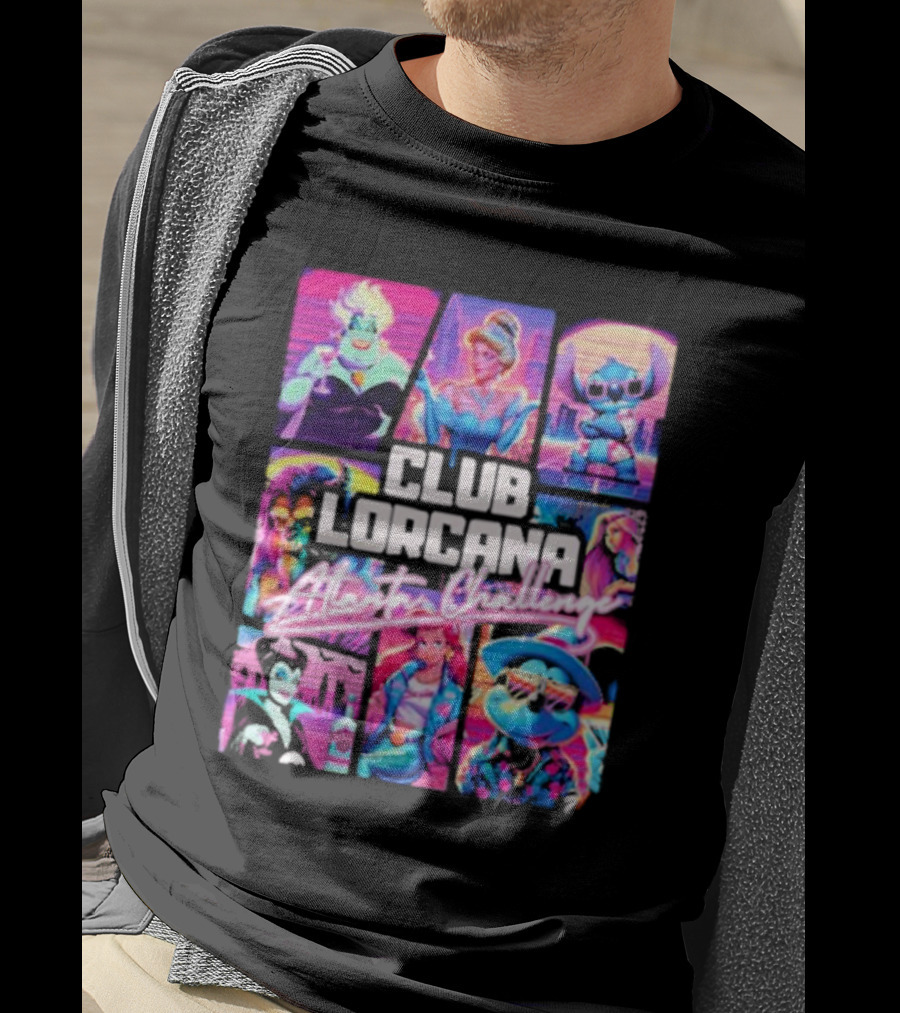 Club Lorcana Atlanta Challenge Ursula Cinderella Stitch 80s Neon T-Shirt