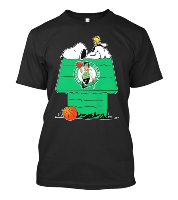 Peanuts Snoopy Woodstock Boston Celtics Basketball House T-Shirt