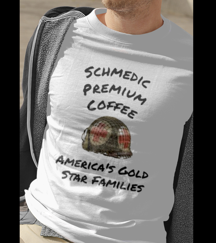 Schmedic Premium Coffee Military Medic Helmet America’s Gold Star Families T-Shirt