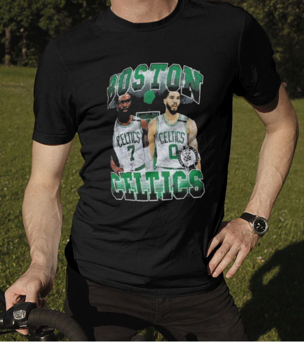 Boston Celtics Jayson Tatum Jaylen Brown Player Duo Vintage Basketball T-Shirt