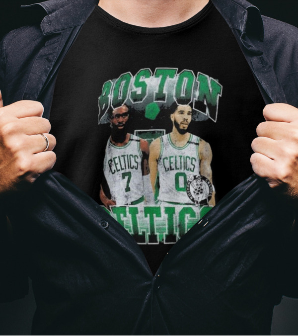 Boston Celtics Jayson Tatum Jaylen Brown Player Duo Vintage Basketball T-Shirt