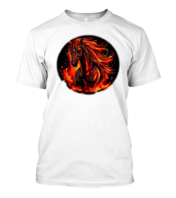 Fiery Horse With Flames For Funny Horse Lovers T-Shirt