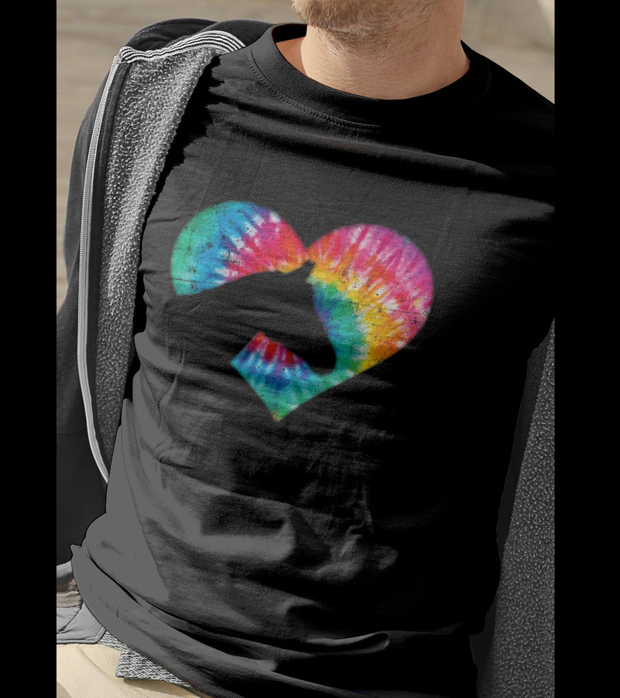 Horse Lover Tie-Dye Rainbow Heart T-Shirt