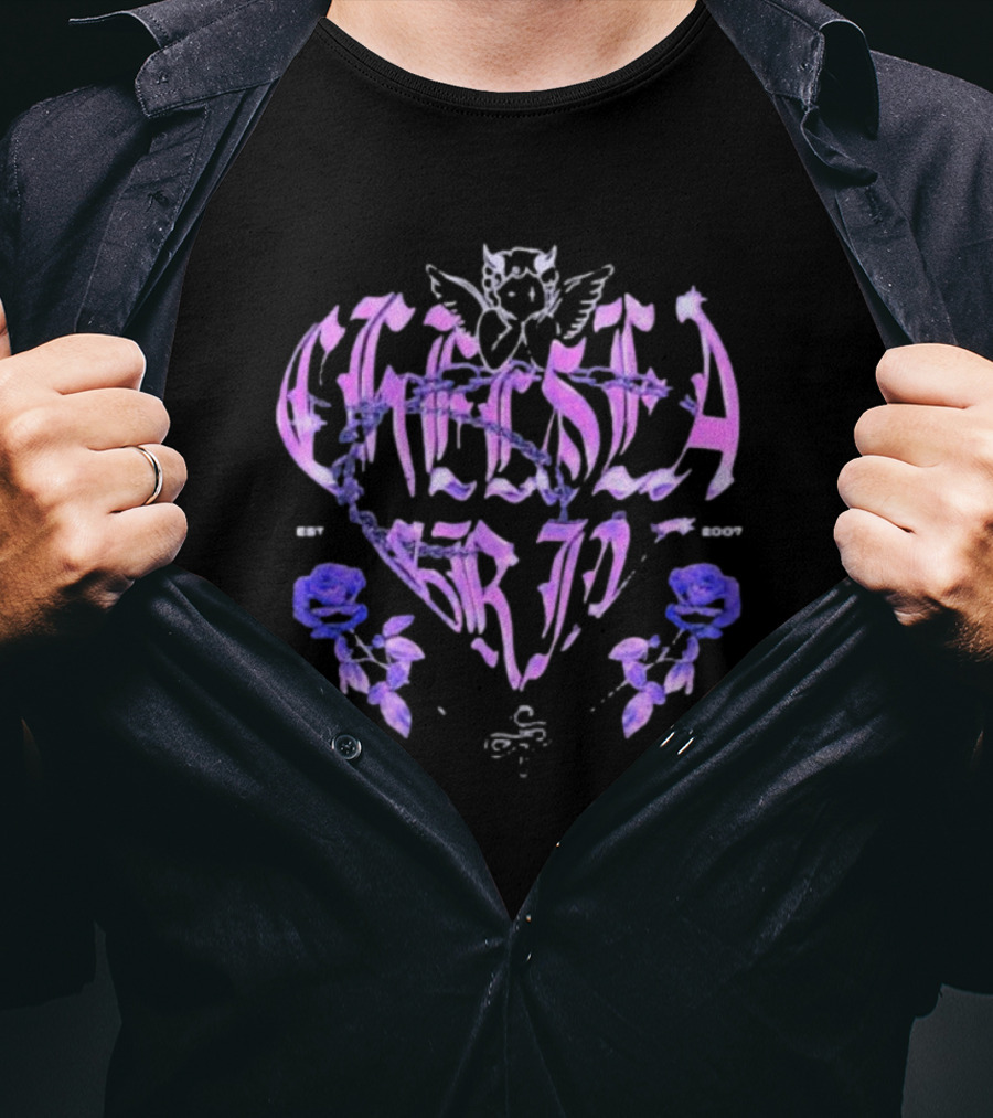 Chelsea Grin Purple Heart EST 2007 Roses Owl T-Shirt