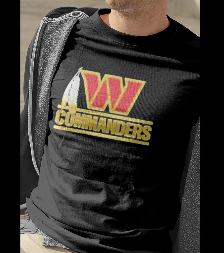 Coach Dan Quinn Commanders Logo W Feather T-Shirt
