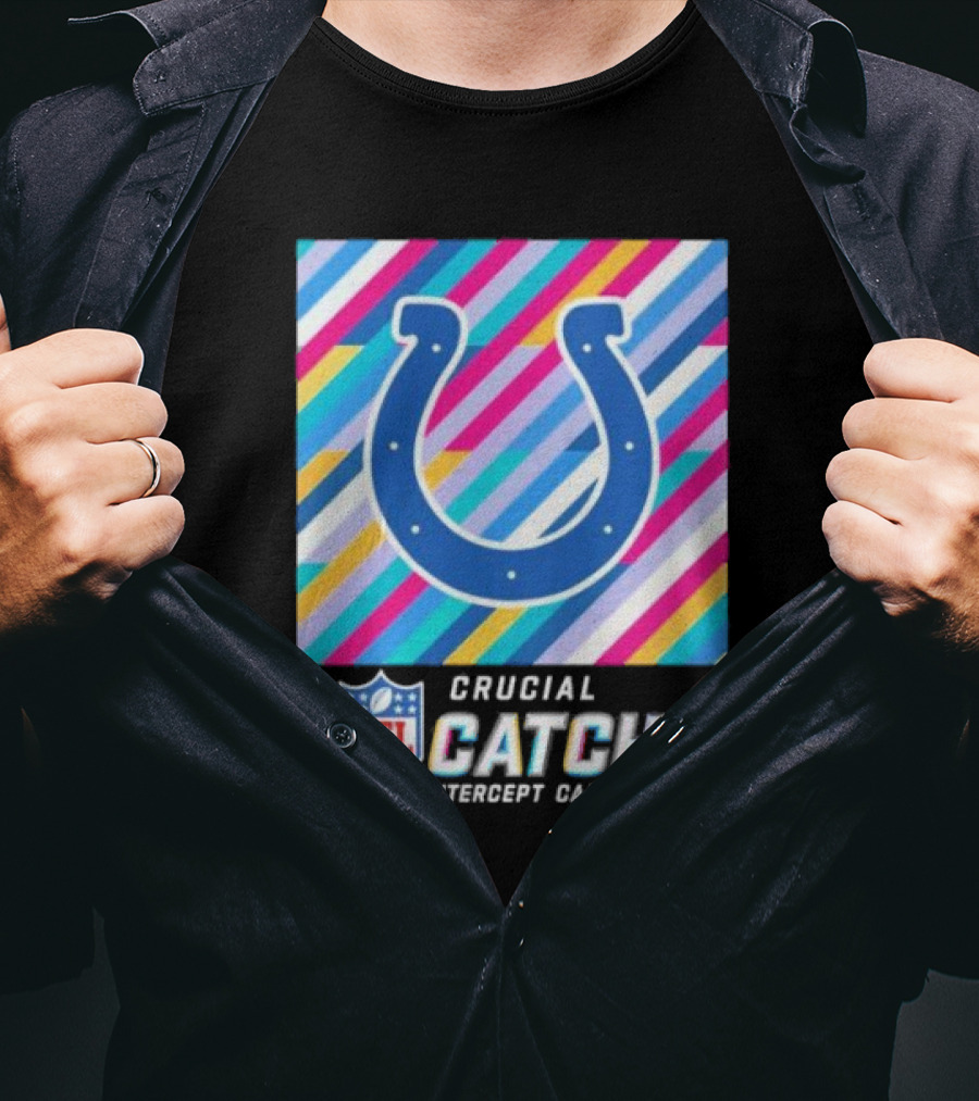 Indianapolis Colts NFL Crucial Catch Intercept Cancer T-Shirt