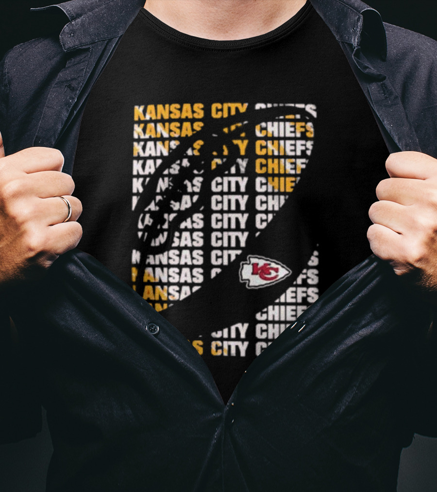 Kansas City Chiefs Youth Box Football KC Logo T-Shirt