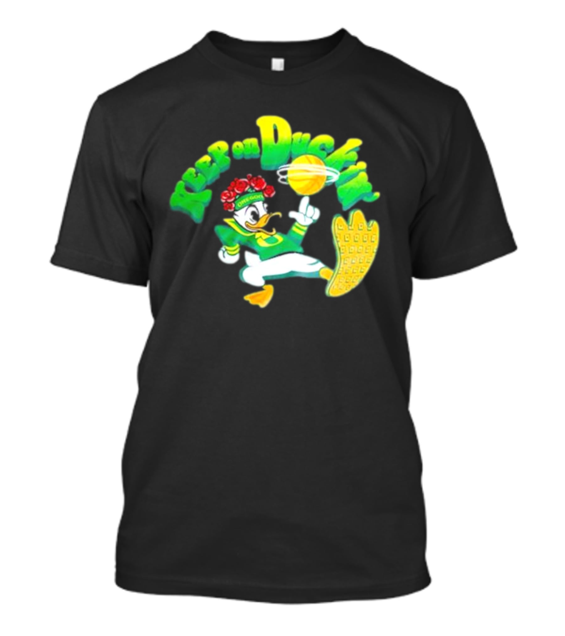 Keep On Duckin' Oregon Ducks Mascot Basketball Dunk T-Shirt
