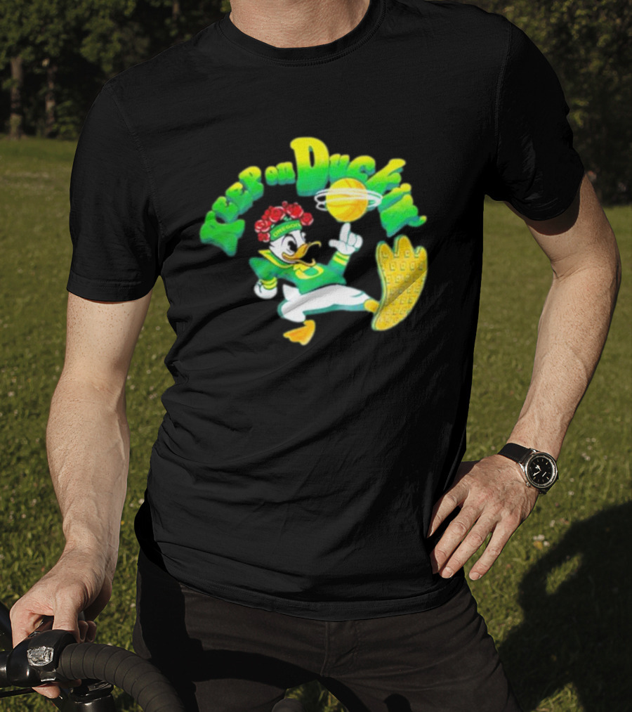 Keep On Duckin' Oregon Ducks Mascot Basketball Dunk T-Shirt