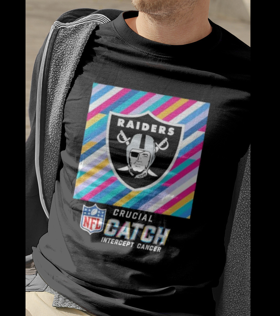 Las Vegas Raiders NFL Crucial Catch Intercept Cancer T-Shirt
