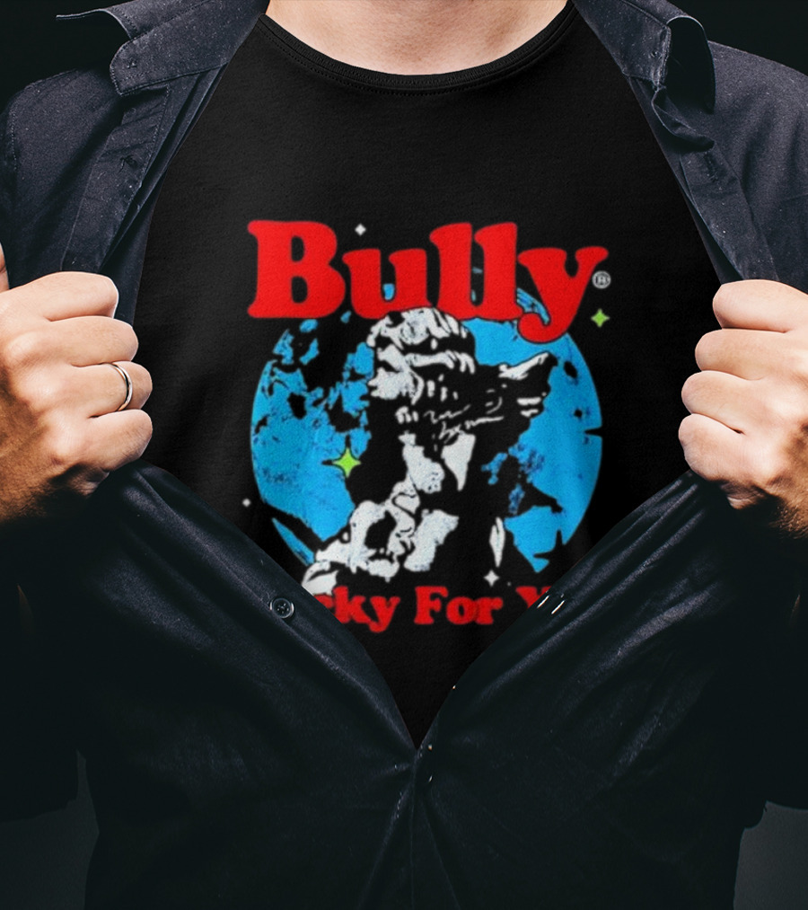 Bully Lucky For You Angel Statue Blue Background T-Shirt
