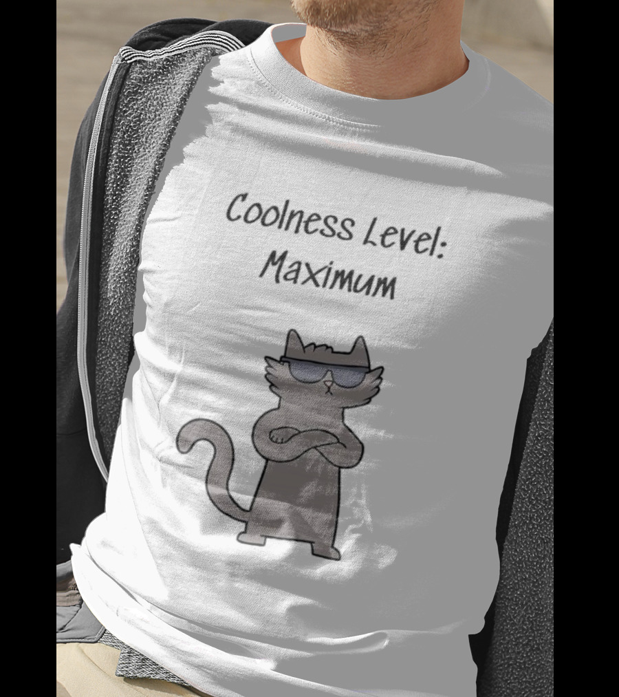 Coolness Level Maximum Swagger Cat With Sunglasses T-Shirt