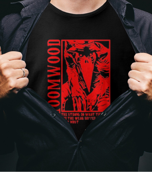 Gloomwood The Strong Do What They Can And The Weak Suffer What They Must Red Bird Mask T-Shirt
