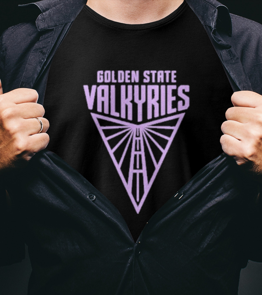 Golden State Valkyries Symbolic Emblem With Geometric T-Shirt