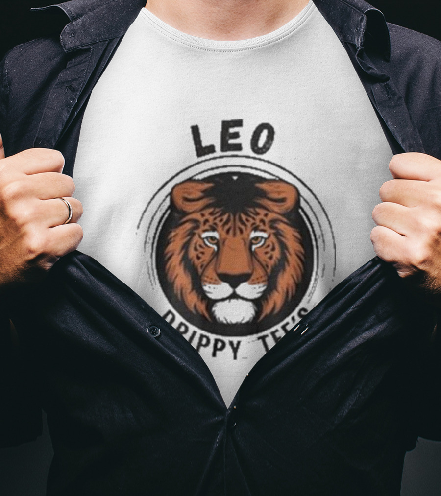 LEO Drippy Tee’s Fierce Lion Head T-Shirt
