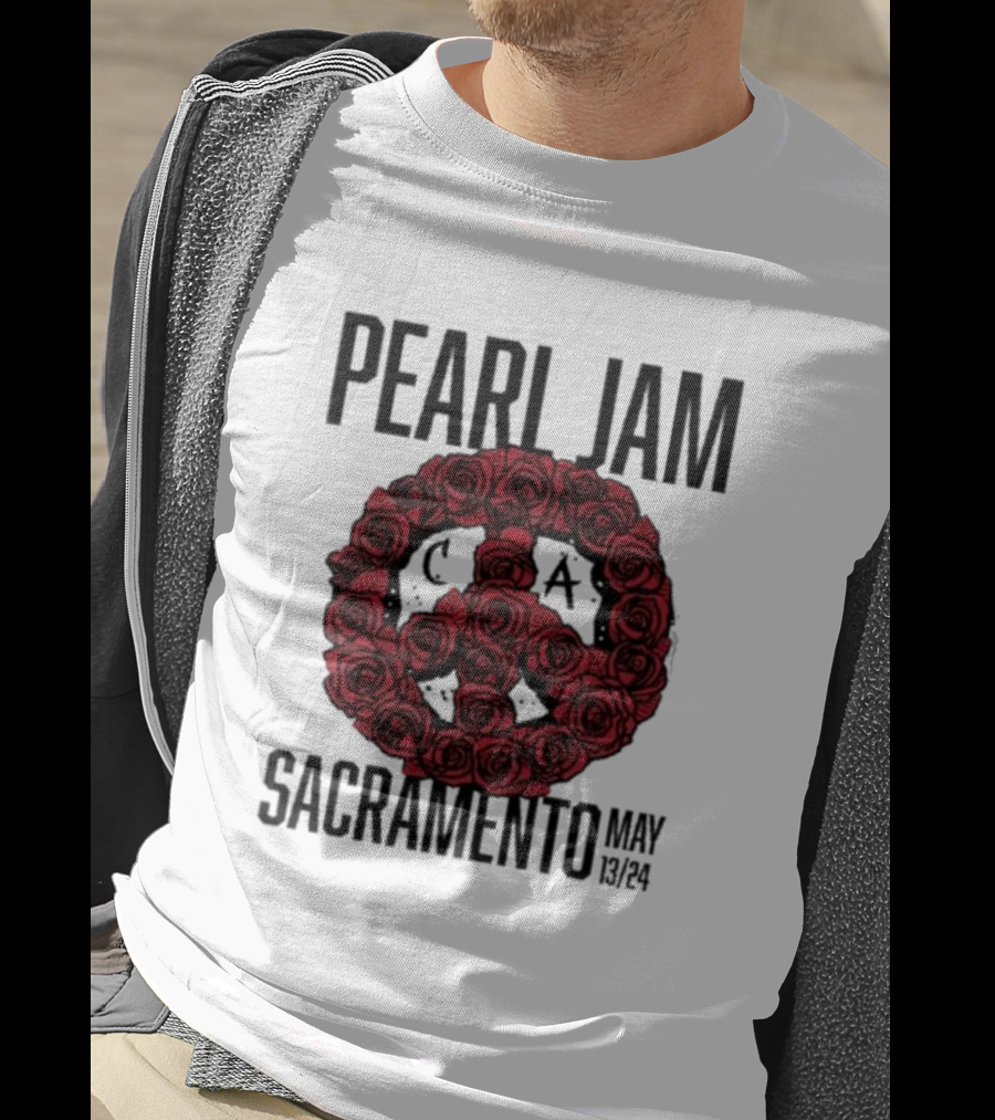 Pearl Jam Sacramento May 13 24 Roses Peace T-Shirt